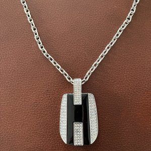 Ann Taylor, Enamel Pendant w/stones Statement Necklace